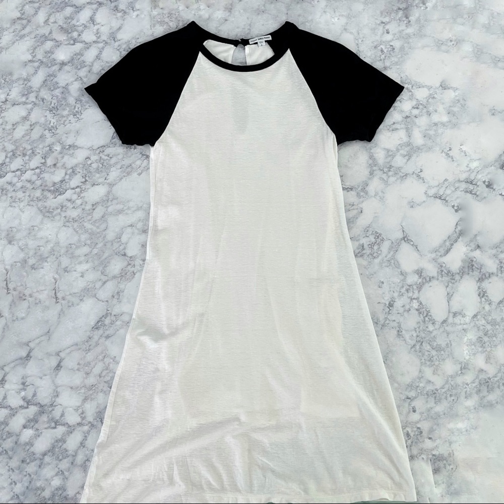 JAMES PERSE ATM Los Angeles Two Tone Baseball Sport Athletic Black White Dress